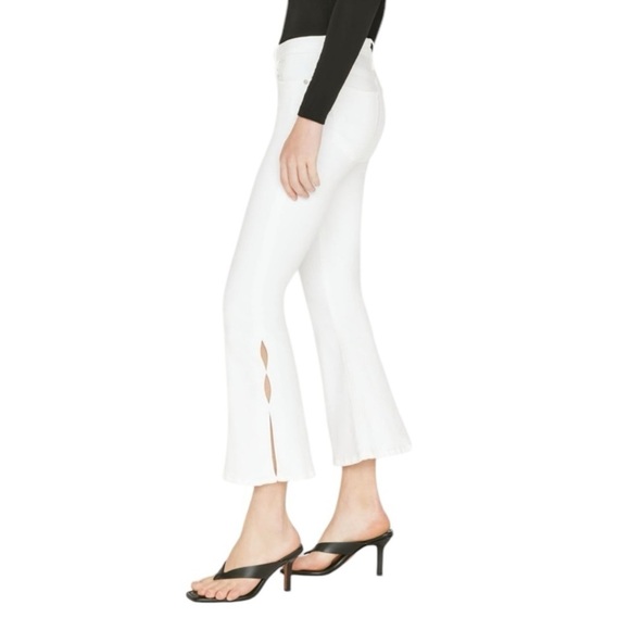Frame Denim Le Crop Flare Mini Slits in Blanc White. Size 24 #1262 NWT - Picture 1 of 11